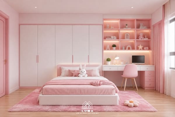 Phòng ngủ bé gái tối giản