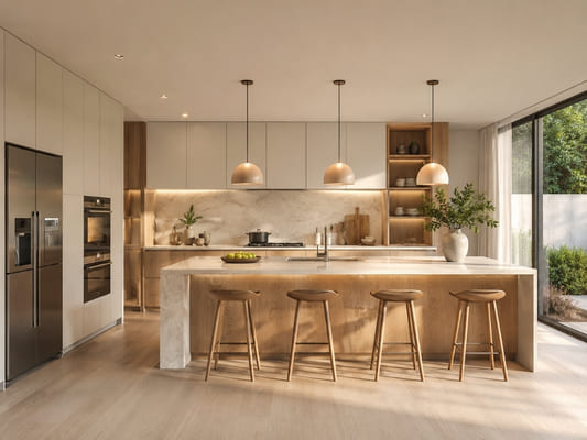 mẫu phòng bếp có đảo hiện đại sang trọng